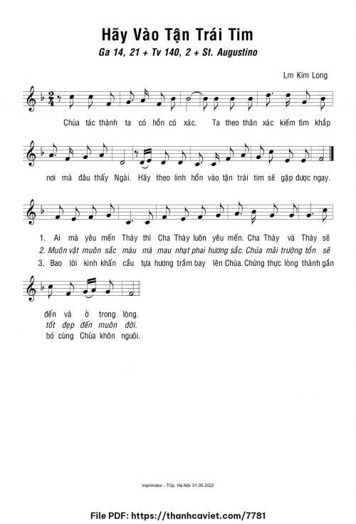 Hãy vào tận trái tim - Lm. Kim Long - trang 1