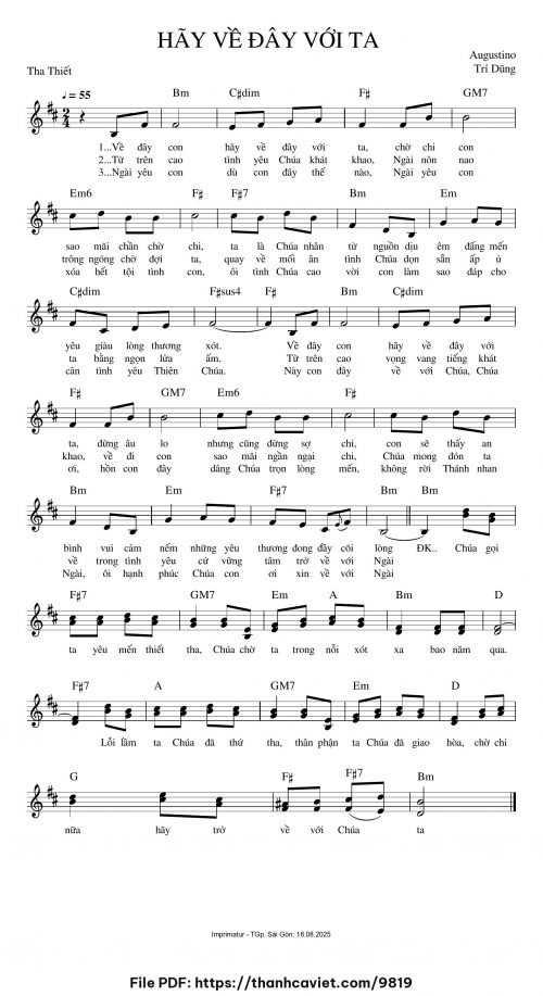 Hãy về đây với Ta - Augustino Trí Dũng - trang 1