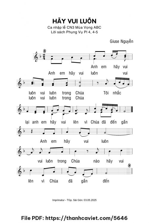 Hãy vui luôn - Giuse Nguyễn - trang 1