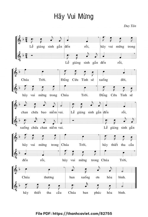 Hãy vui mừng - Duy Tân - trang 1