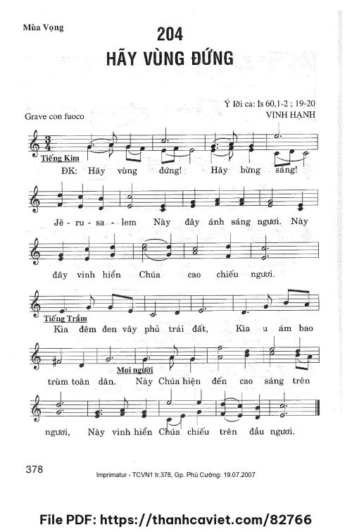 Hãy vùng đứng - Lm. Vinh Hạnh - trang 1