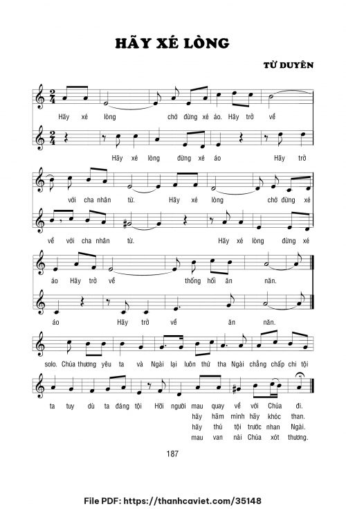 Hãy xé lòng - Lm. Từ Duyên - trang 1