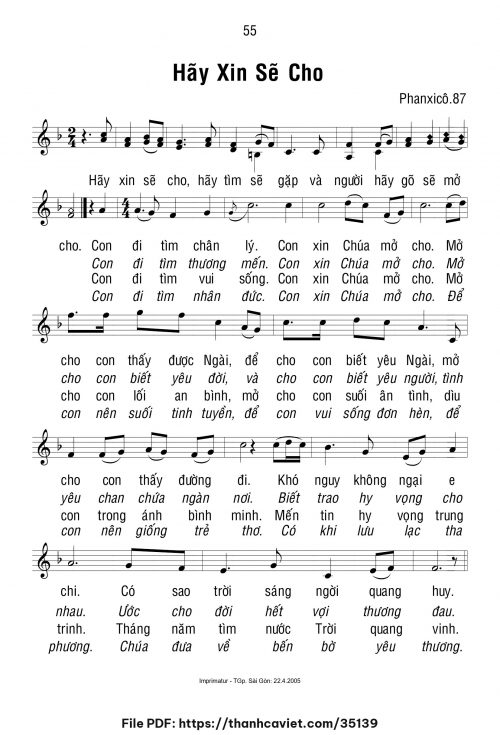 Hãy xin sẽ cho - Phanxicô - trang 1