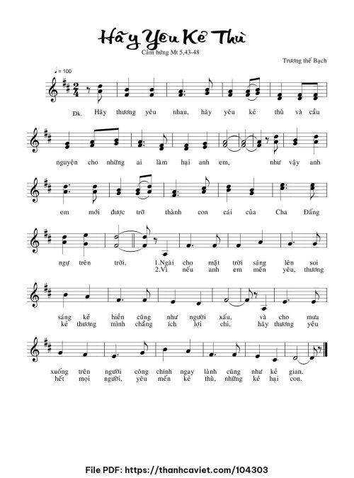 Hãy yêu kẻ thù - Trương Thế Bạch - trang 1
