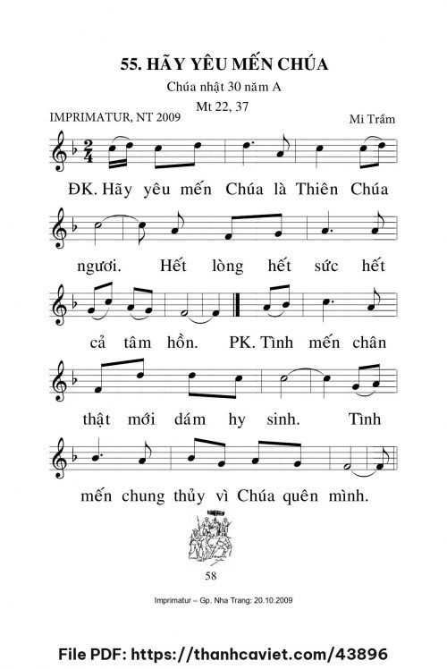 Hãy yêu mến Chúa [CN30 TNA] – - Lm. Mi Trầm - trang 1