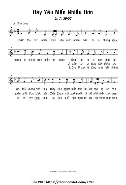 Hãy yêu mến nhiều hơn - Lm. Kim Long - trang 1