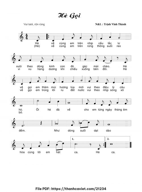 Hè gọi - Trịnh Vĩnh Thành - trang 1