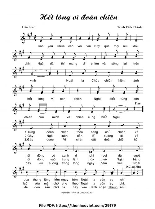 Hết lòng vì đoàn chiên - Trịnh Vĩnh Thành - trang 1