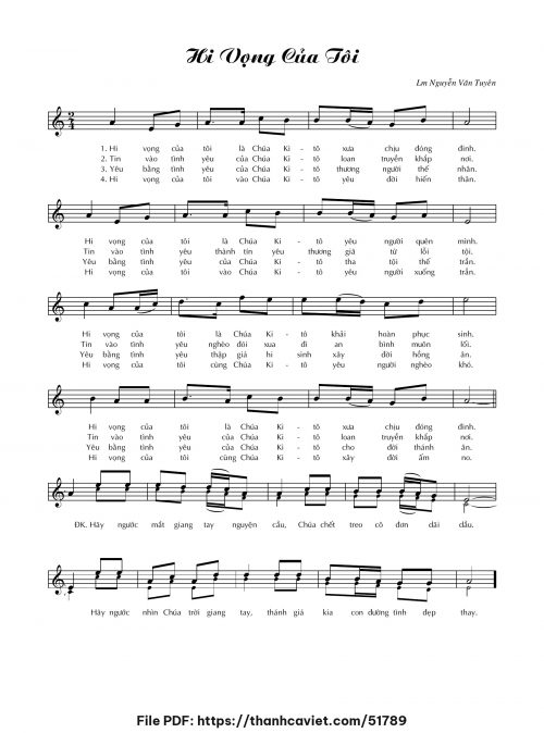 Hi vọng của tôi - Lm. Nguyễn Văn Tuyên - trang 1