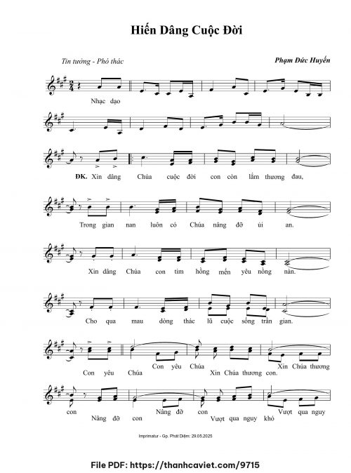 Hiến dâng cuộc đời - Phạm Đức Huyến - trang 1