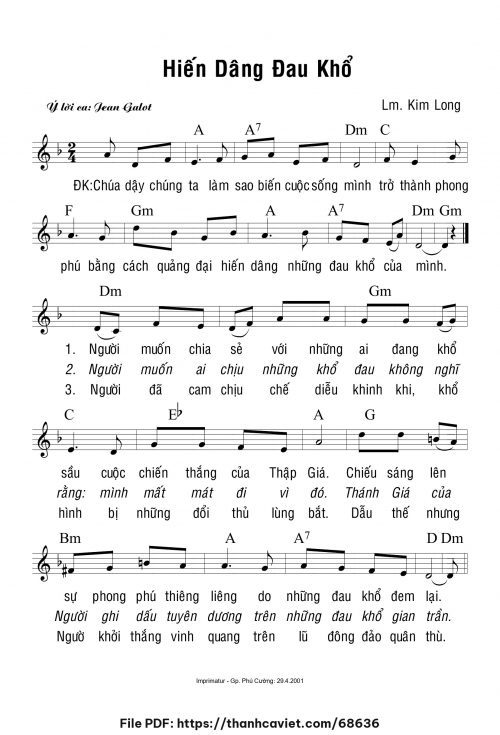 Hiến dâng đau khổ - Lm. Kim Long - trang 1