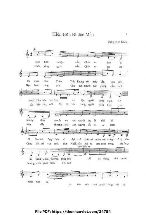 Hiện hữu nhiệm mầu - Đặng Đình Khoa - trang 1
