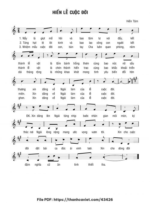 Hiến lễ cuộc đời - Hiền Tâm - trang 1