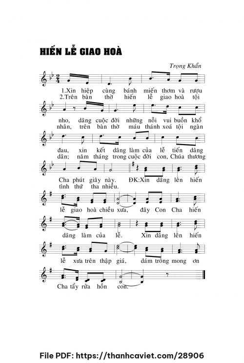 Hiến lễ giao hòa - Lm. Trọng Khẩn - trang 1