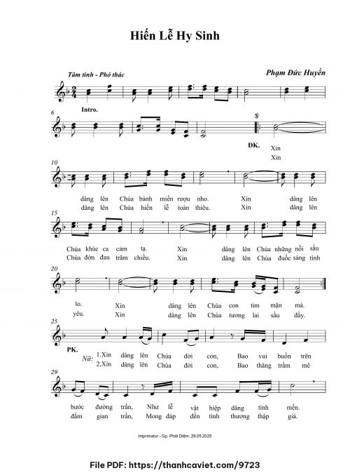 Hiến lễ hy sinh - Phạm Đức Huyến - trang 1