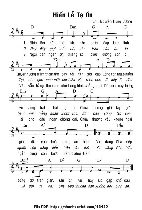 Hiến lễ tạ ơn - Lm. Nguyễn Hùng Cường - trang 1