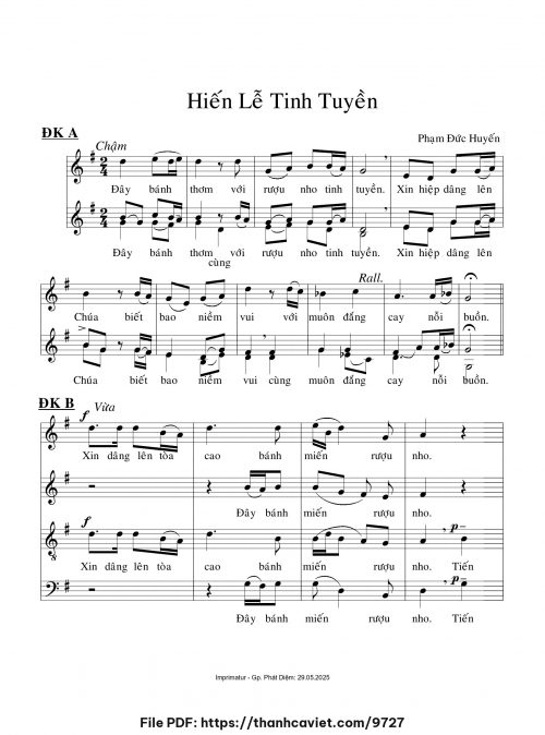 Hiến lễ tinh tuyền - Phạm Đức Huyến - trang 1