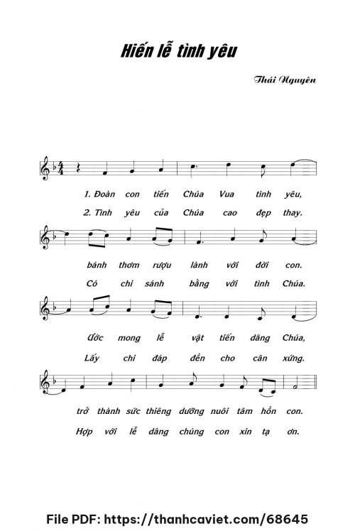 Hiến lễ tình yêu - Lm. Thái Nguyên - trang 1