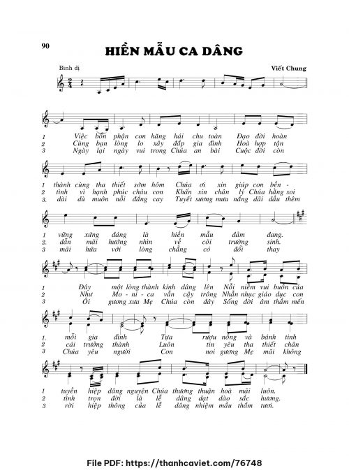 Hiền mẫu ca dâng - Viết Chung - trang 1