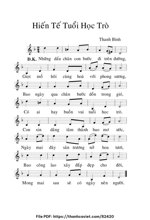 Hiến tế tuổi học trò - Lm. Thanh Bình - trang 1