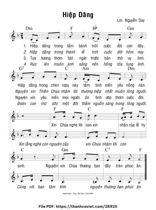 Hiệp dâng - Lm. Nguyễn Duy - trang 1