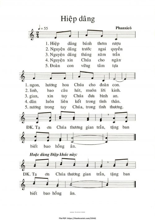 Hiệp dâng 2 - Phanxicô - trang 1