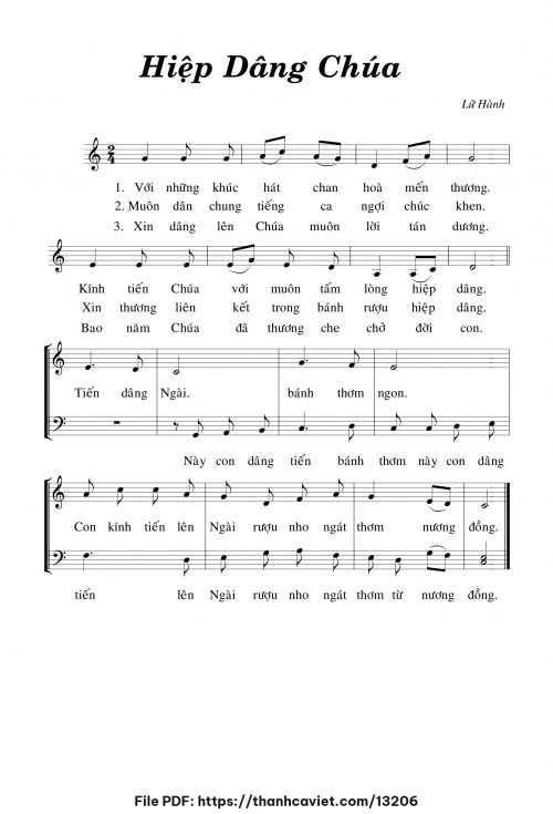 Hiệp dâng Chúa - Lữ Hành - trang 1