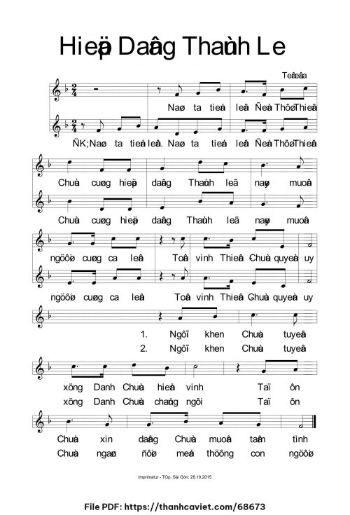 Hiệp dâng thánh lễ - Sr. Têrêsa - trang 1