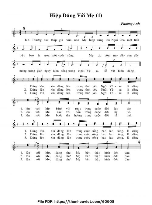 Hiệp dâng với Mẹ 1 - Lm. Phương Anh - trang 1