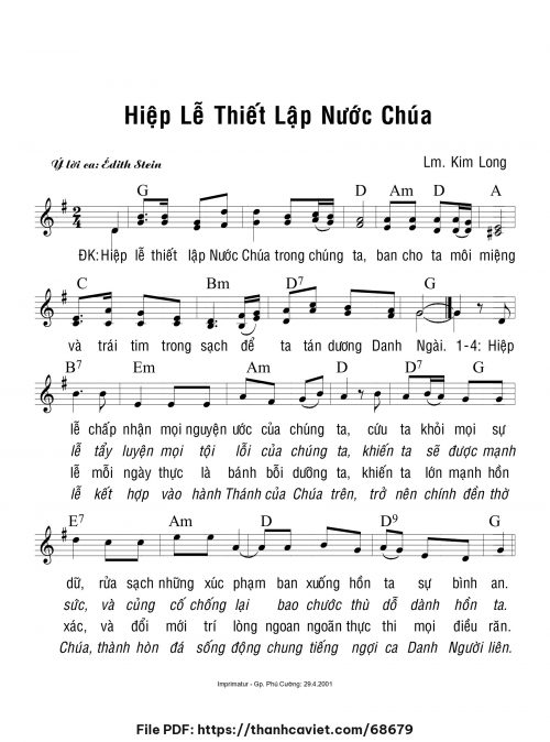 Hiệp lễ thiết lập Nước Chúa - Lm. Kim Long - trang 1