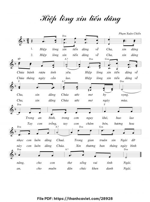 Hiệp lòng xin tiến dâng - Phạm Xuân Chiến - trang 1