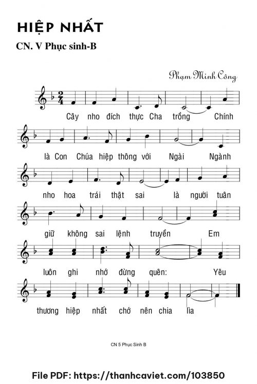Hiệp nhất - Lm. Phạm Minh Công - trang 1