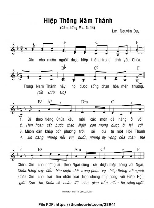 Hiệp thông Năm Thánh - Lm. Nguyễn Duy - trang 1