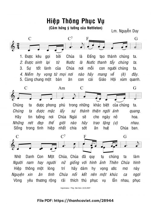 Hiệp thông phục vụ - Lm. Nguyễn Duy - trang 1