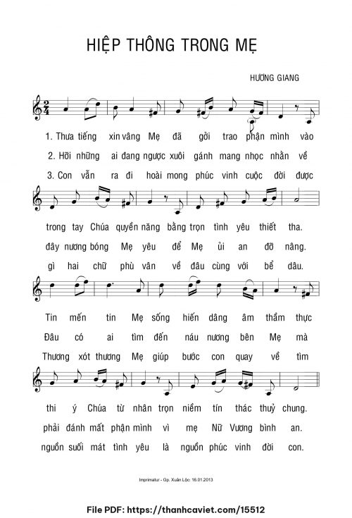 Hiệp thông trong Mẹ - Hương Giang - trang 1