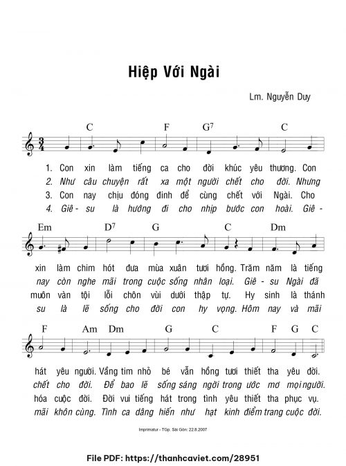 Hiệp với Ngài - Lm. Nguyễn Duy - trang 1