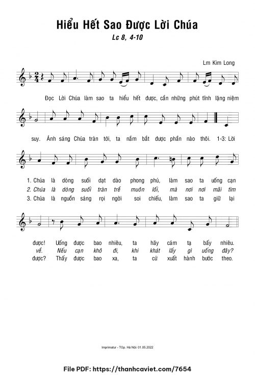 Hiểu hết sao được Lời Chúa - Lm. Kim Long - trang 1