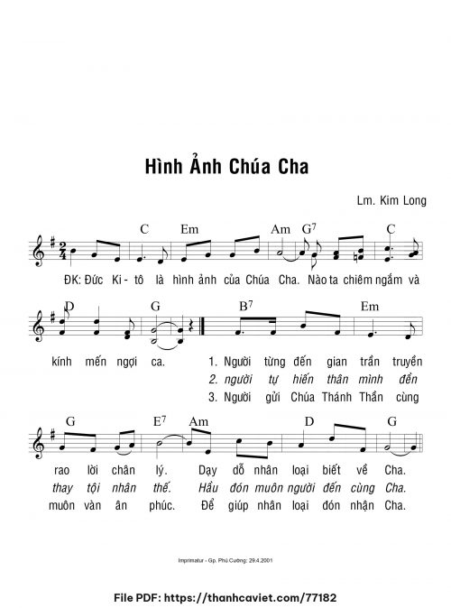 Hình ảnh Chúa Cha - Lm. Kim Long - trang 1
