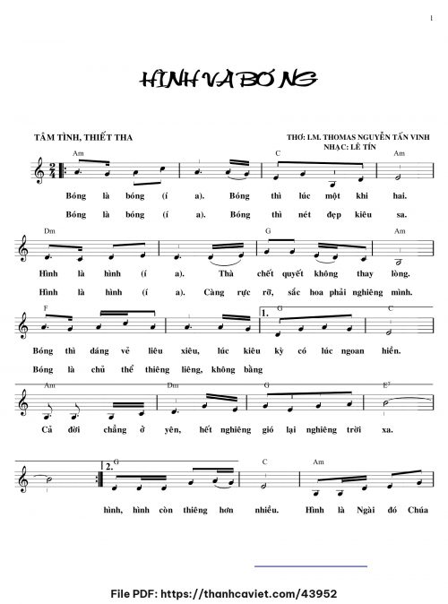 Hình và Bóng - Lê Tín - trang 1