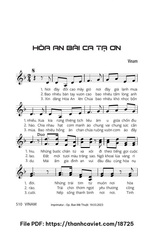 Hòa An bài ca tạ ơn - Vinam - trang 1
