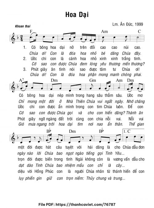 Hoa dại - Lm. Ân Đức - trang 1