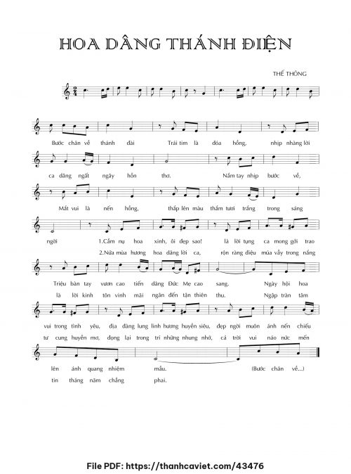 Hoa dâng Thánh điện - Thế Thông - trang 1