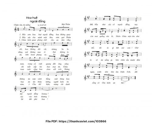 Hoa huệ ngoài đồng - Lm. Mai Thiện - trang 1