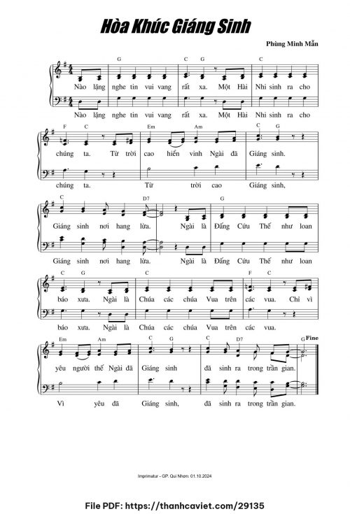 Hòa khúc Giáng Sinh - Phùng Minh Mẫn - trang 1