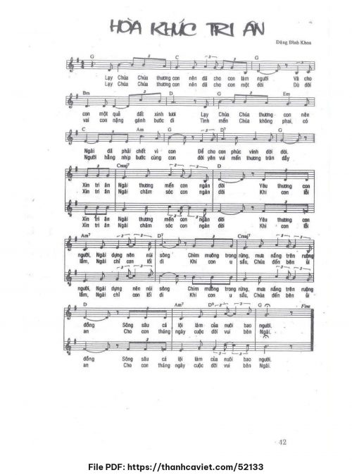 Hòa khúc tri ân - Đặng Đình Khoa - trang 1
