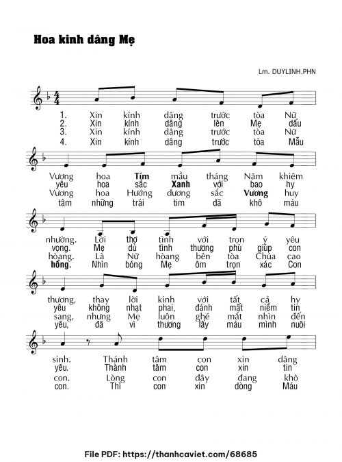 Hoa kinh dâng Mẹ - Lm. DUYLINH.PHN - trang 1