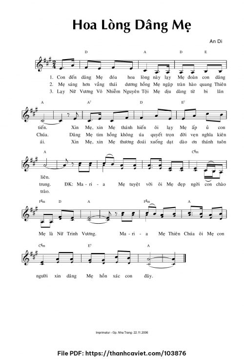 Hoa lòng dâng Mẹ - An Di - trang 1