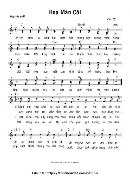 Hoa Mân Côi - Viễn Xứ - trang 1