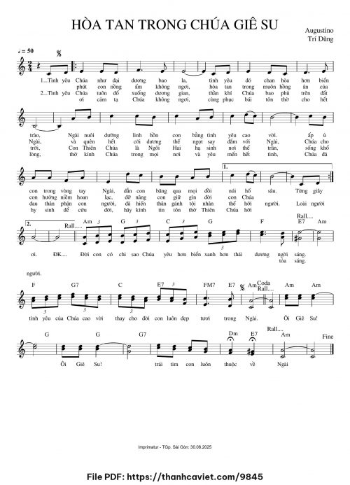 Hòa tan trong Chúa Giêsu - Augustino Trí Dũng - trang 1