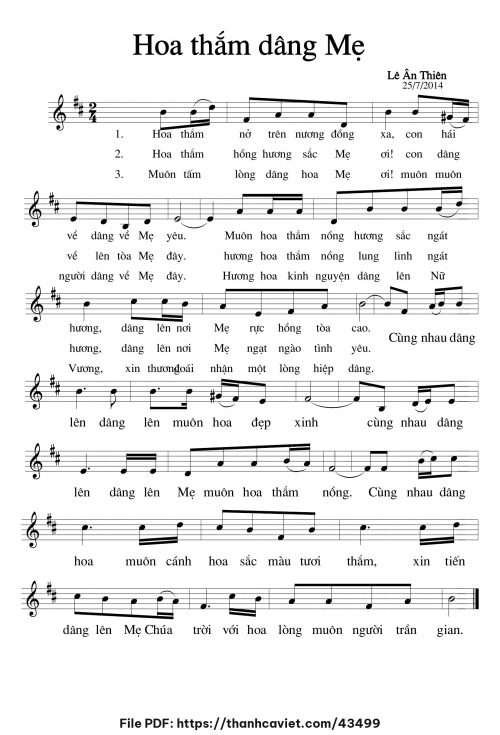 Hoa thắm dâng Mẹ - Lê Ân Thiên - trang 1
